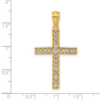 3/4 Carat Lab-Made Diamond Cross Pendant for Men in 14K Gold 4